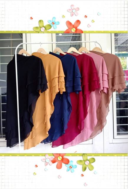 HIJAB / JILBAB KHIMAR SYAR'I HIJAB 3 LAYER TERBARU - BAHAN CERUTY BABYDOLL