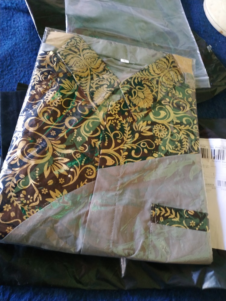 Batik Kemeja Pria Lengan Pendek  Motif Slempang Abu Hitam Alkhalis