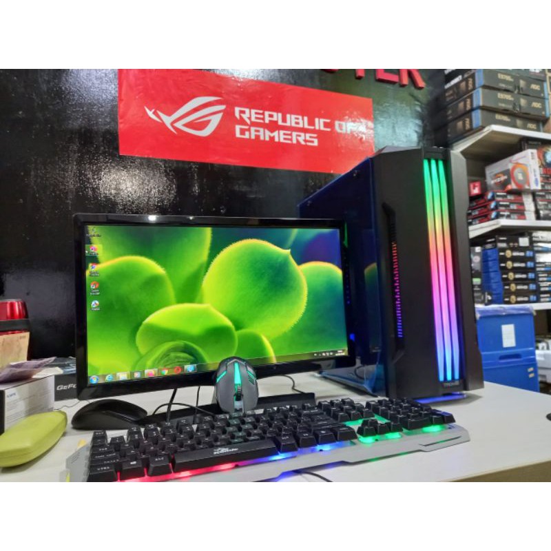 PC Gaming  Core i7 2600 monitor 19 in Full set siap pakai