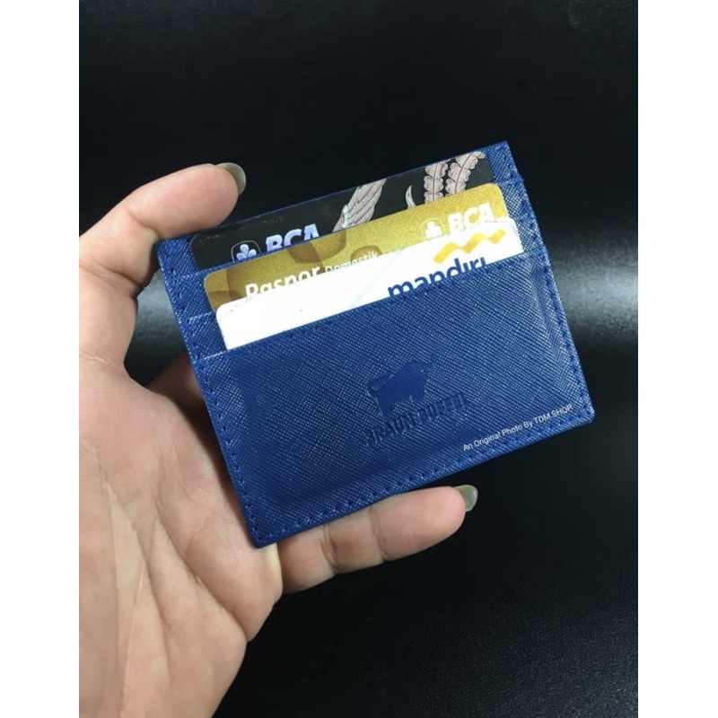 Dompet kartu tipis slim card holder braun buffel