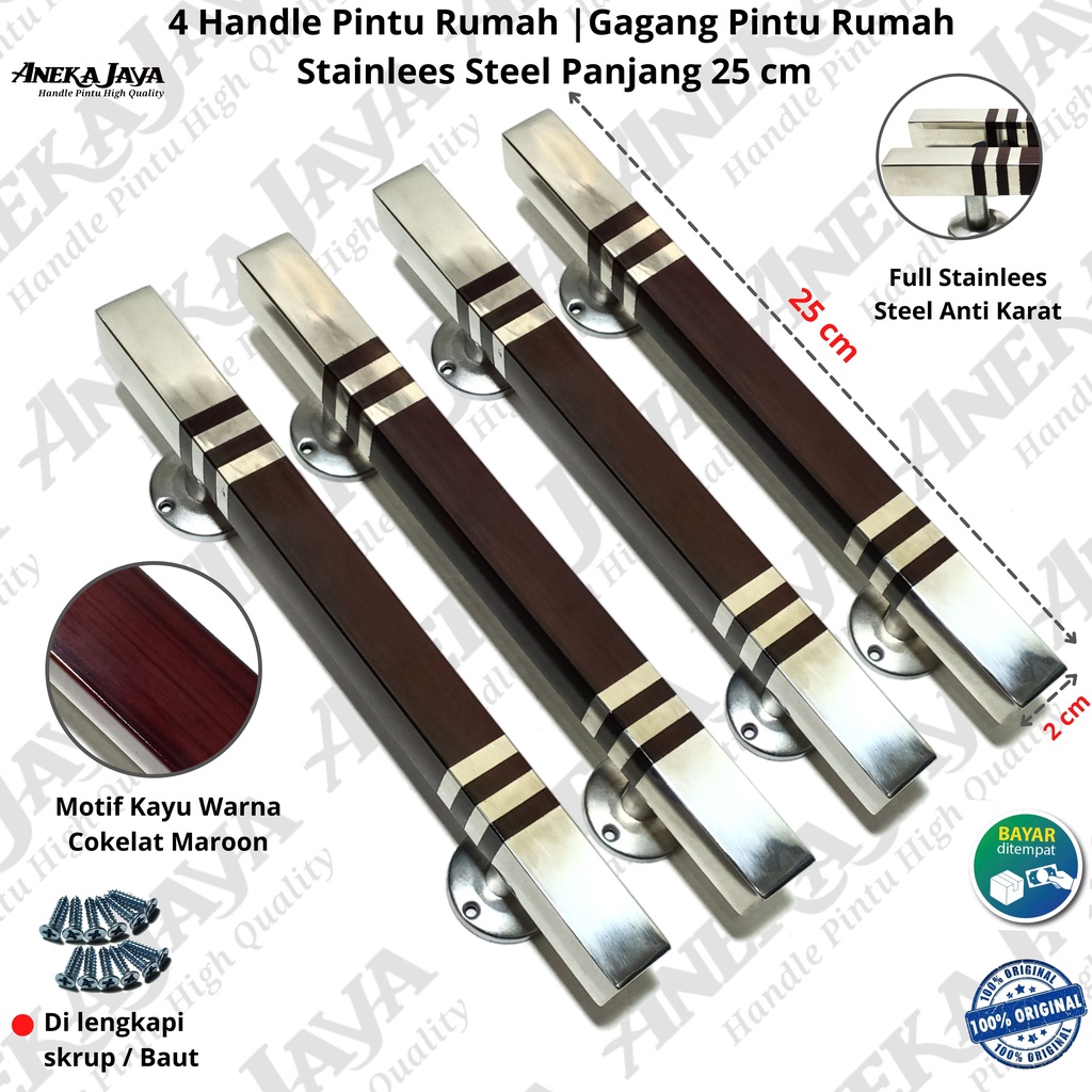 ( 4 Handle pintu ) Gagang Pintu rumah 25 cm | Tarikan Pintu rumah | Pegangan Pintu rumah awet murah anti karat