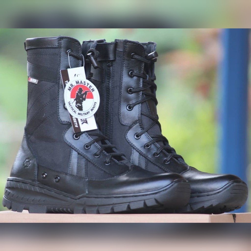 SEPATU PDL NINJA MASTER KULIT SAPI ASLI SEPATU PDL TNI POLRI SECURITY SATPAM SEPATU BOOTS PRIA WANIT