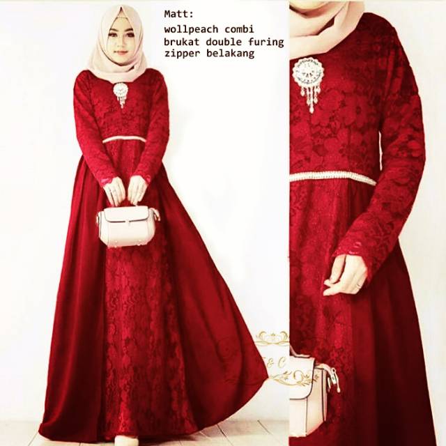 Fashion Wanita: Dress Maxi Panjang Kasual, Model Longgar, Warna Merah