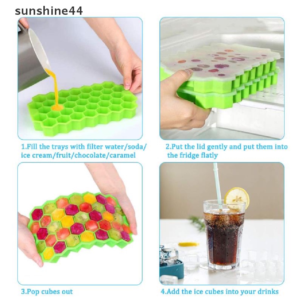 Sunshine Cetakan Es Batu Bentuk Sarang Lebah Bahan Silikon Reusable Removable