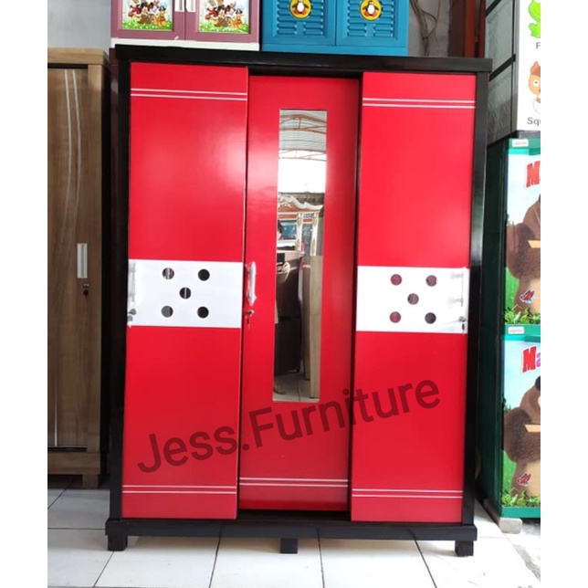 Lemari baju 3 pintu , Lemari pakaian 3 pintu sliding , Lemari pakaian baju 3pintu , Lemari baju mini