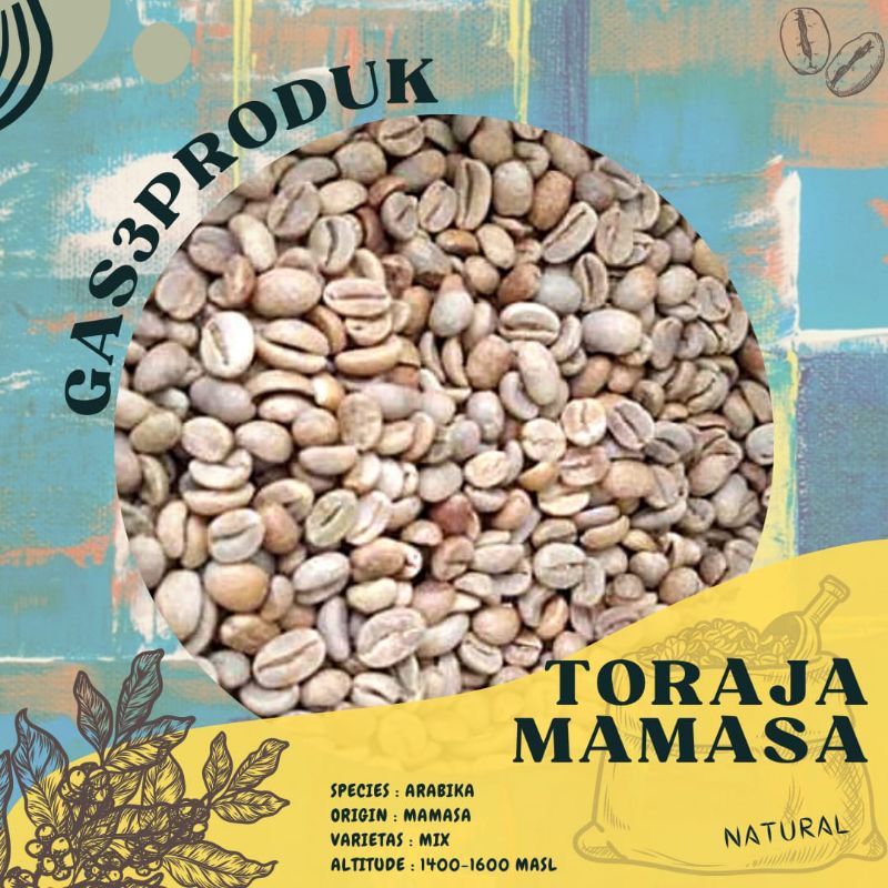 

Green Bean Biji kopi Arabika arabica Toraja Mamasa proses Natural Grade 1