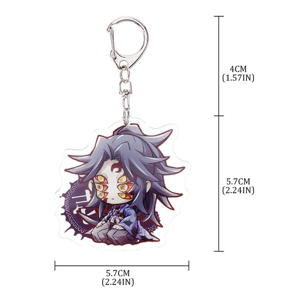 QUINTON Gantungan Kunci Demon Slayer Kreatif Model Patung Akrilik Kimetsu No Yaiba Miniatur Kyoujurou Key Ring