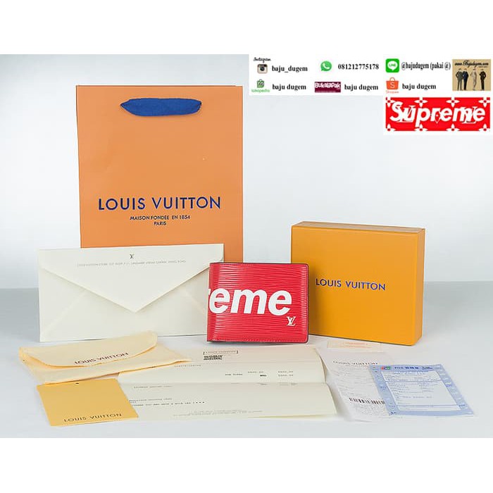 DOMPET LOUIS VUITTON SUPREME MIRROR QUALITY IMPORT FULL SET ( W LVS 1)