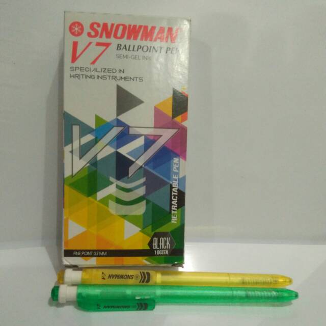 

Pulpen Ballpoint Pen Hitam Snowman V7