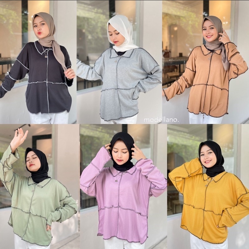 BLOUSE TERBALIK BAJU VIRAL ATASAN JUMBO KEBALIK KEMEJA JAHIT OBRAS DILUAR OVERSIZED BIGSIZE XXL