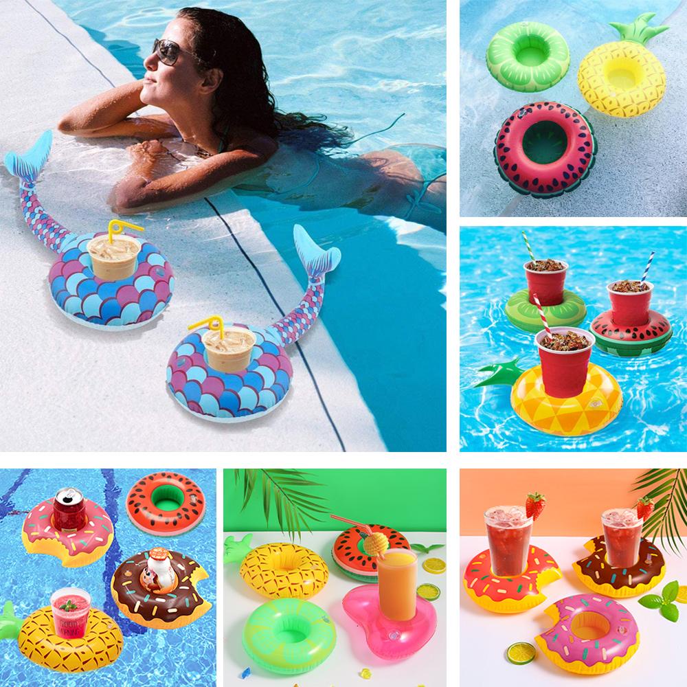 Preva 1Pcs Tiup Tempat Minuman Kolam Renang Party Bar Tatakan Gelas Pool Floaties Pelampung Kolam Renang