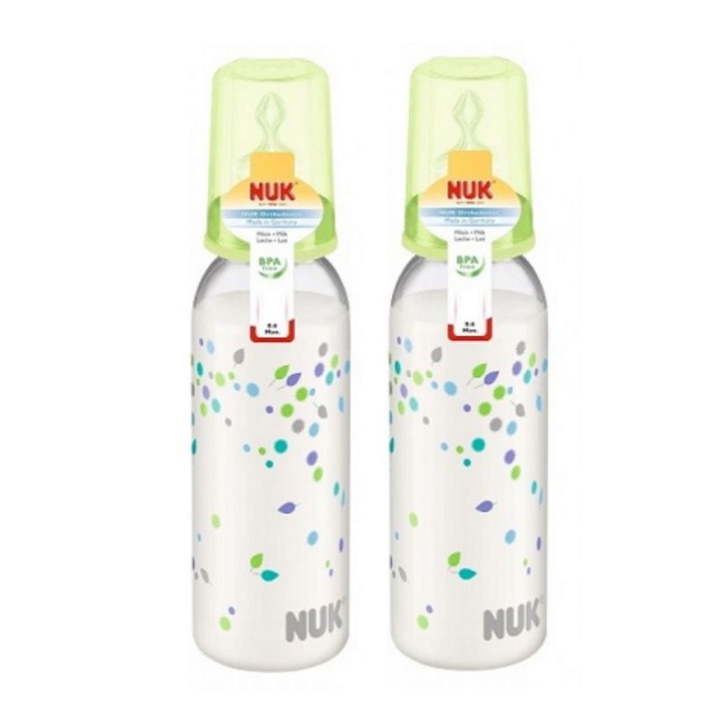 NUK Classic Bottle Silicone Size 1  Baby / Botol Susu Dot Gepeng / NUK Baby Bottle 0-6 bulan t Nipple Dot Gepeng NUK