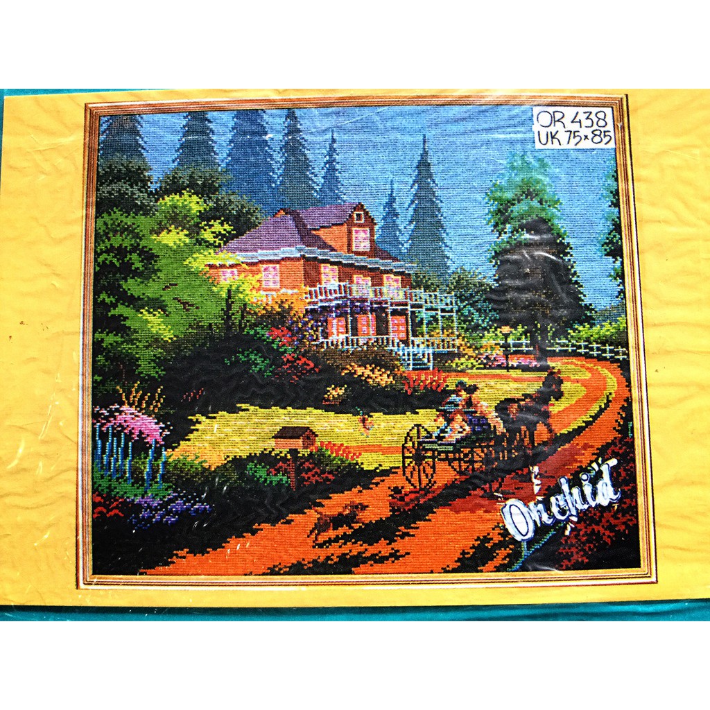 KRUISSTEEK KRISTIK ORCHID MOTIF PEMANDANGAN OR 438