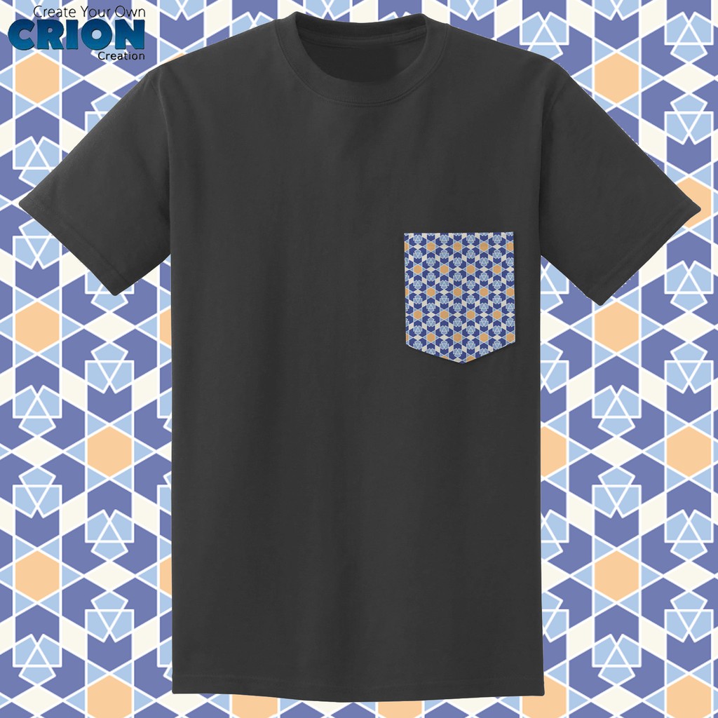 Crion Casual Tees Arabic Motives with Pocket - Kaos dengan Kantong
