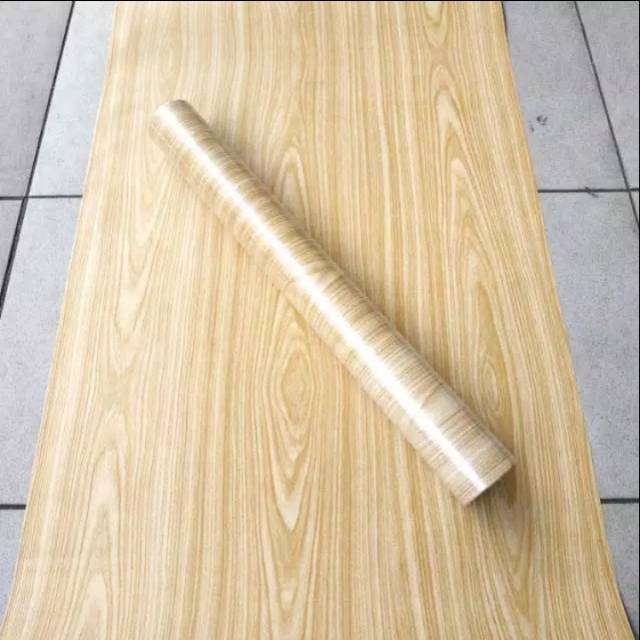 Wallpaper sticker motif kayu muda anti air