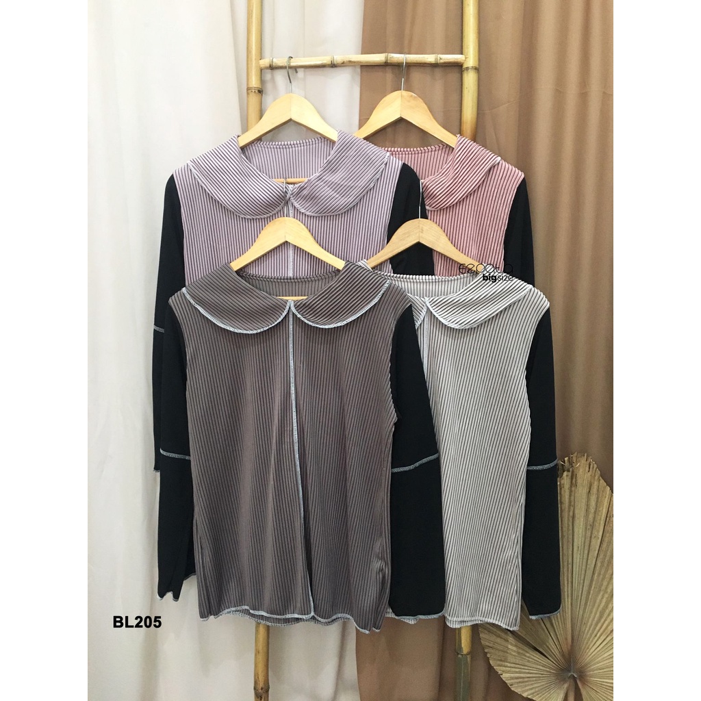 Ezpata Atasan Blouse Wanita Polos kombi Plisket Blus Kerja Kuliah Bigsize Jumbo XXXL BB 65-90kg LD 110-130cm Model Terbaru dan kekinian