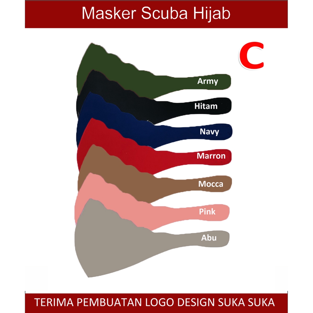 Masker Scuba Hijab WashableModel headloop Aneka Model