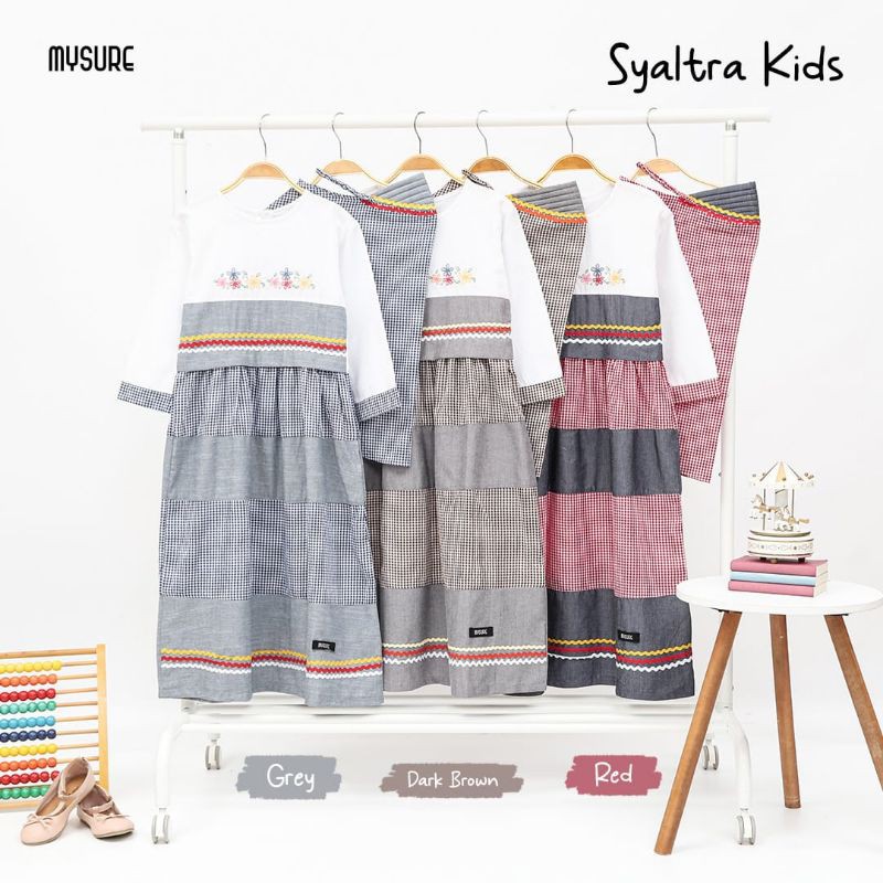gamis kotak anak sylatra kids mysure baju anak baju cewek baju perempuan