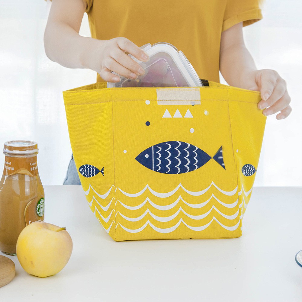 MM-114 Lunch bag motif Fish / Tas Bekal Cooler Bag / Tas Makanan Anak Dewasa Tahan Panas Dingin