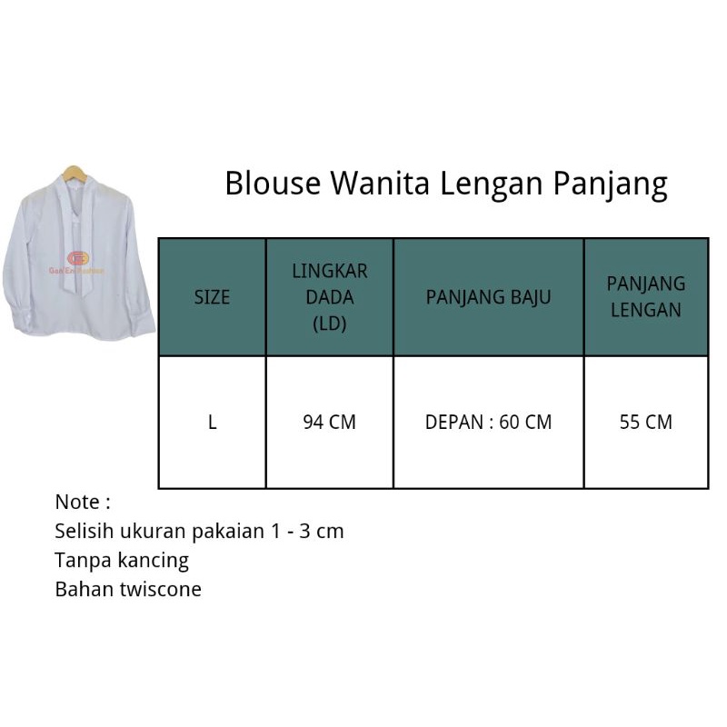 Atasan Blouse Wanita Korean Style Polos Lengan Panjang