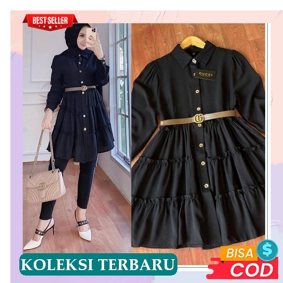 Baju Atasan Top Wanita Lengan Panjang Tunik Jumbo Kekinian Terbaru 2021 Atasan Wanita Muslim Big Siz