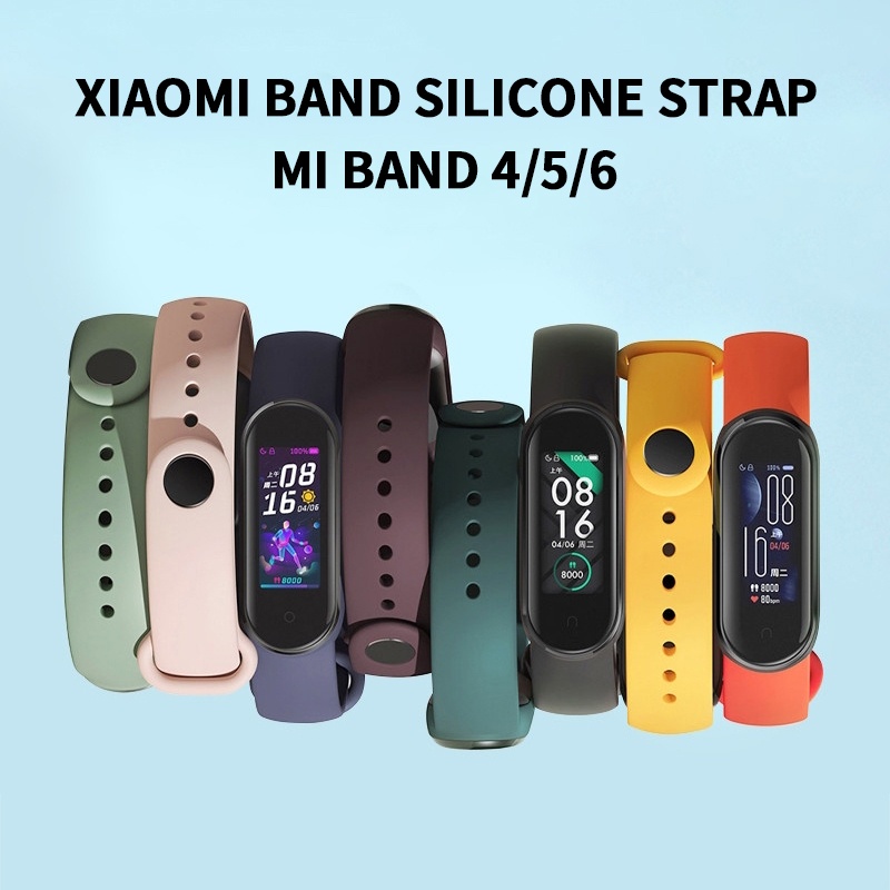 Strap Mi Band 3/4/5/6 Tali silikon Smartband bracelet strap Replecement Strap