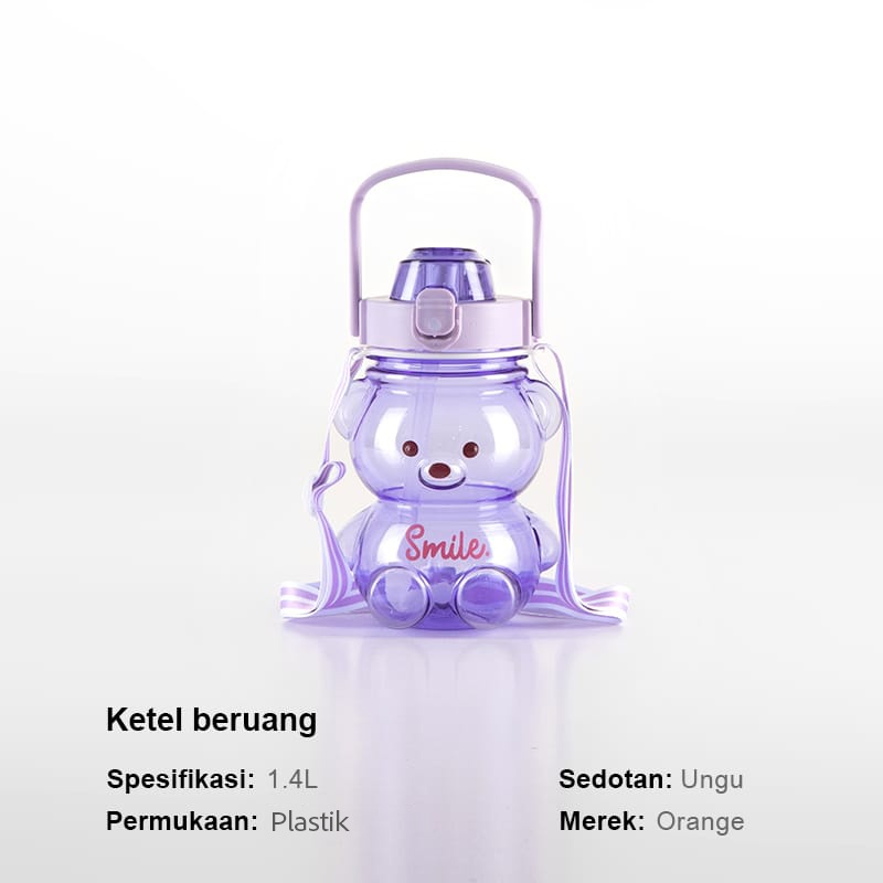 Botol Minum Boneka Botol Gemoy Bening Botol Viral Gradasi Pastel Motivasi Anak SH-5  - Futurehome88