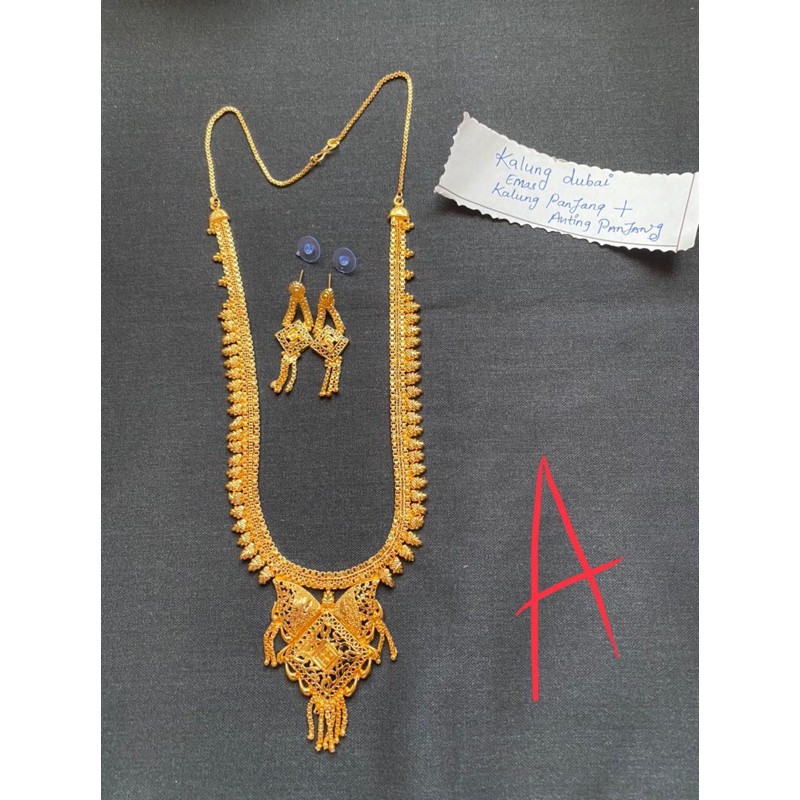Grosir (SSC) kalung Dubai India/ kalung panjang Dubai India/ kalung Emas India/kalung saharian India