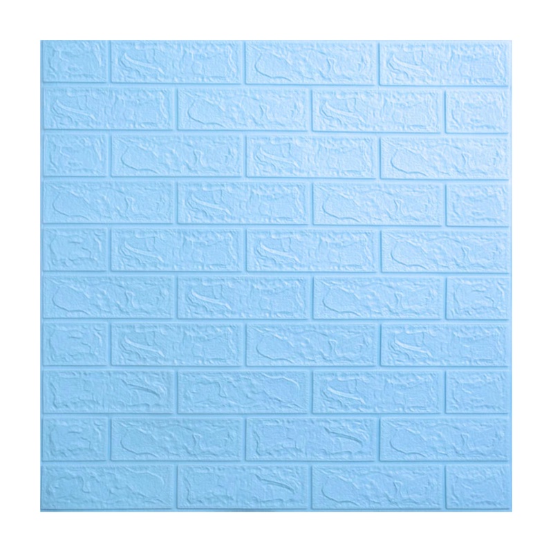 [COD] Wallpaper Dinding Wallpaper 3D Walpaper Foam Motif Batu Bata Good Quality Pabrik 70x77CM Ketebalan Sebenarnya 6MM-NEW BIRU MUDA70*77CM