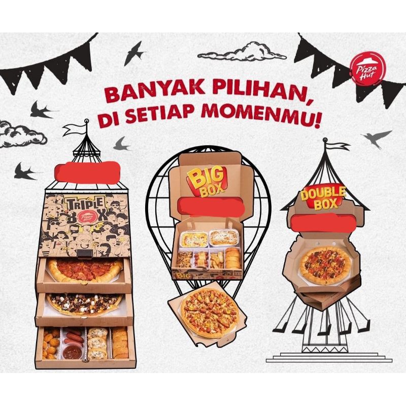 Big box dan triple box pizza hut