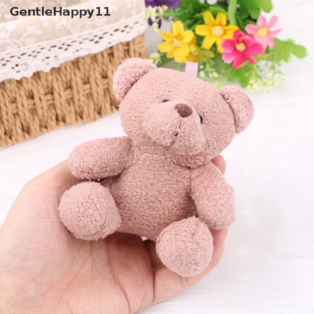 Gentlehappy 1pc Mainan Boneka Stuffed Plush Teddy Bear 10cm Untuk Hadiah Ulang Tahun