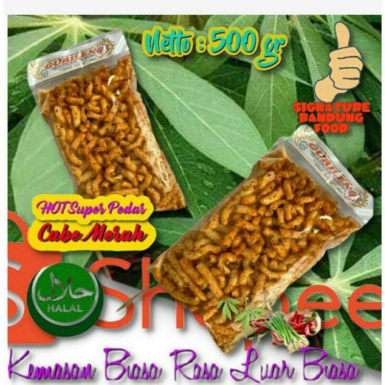 

500g Gurilem Mantap Khas Bandung - Rasa HOT/Super Pedas Cabe MERAH