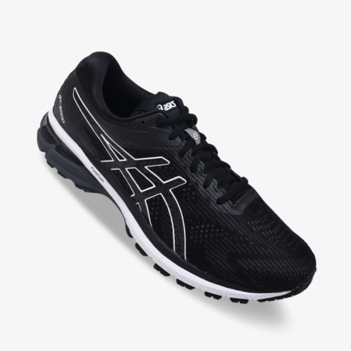 Diskon Sepatu Asics GT-2000 8 Wide Men's Running Shoes - Black/White Original