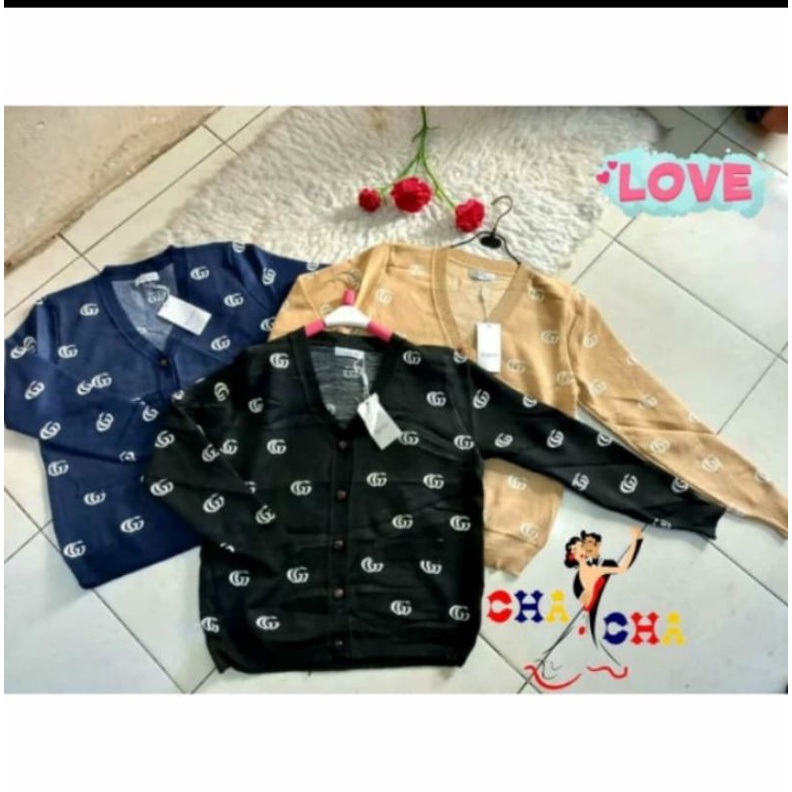 CARDIGAN IMPORT PREMIUM/CARDIGAN RAJUT GUCCI V NECK/CARDIGAN WANITA