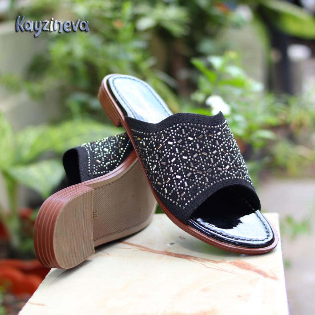 KAYZINEVA Sandal Kokop Wanita Motif Payet AB04