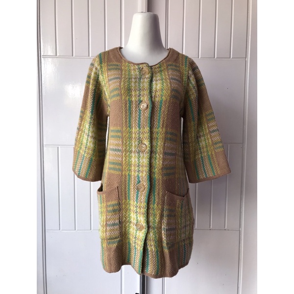 Atasan Rajut Vest Long Outer Cardigan Rajut Jumbo Premium Second Thrift-29. Wol 95-110/75