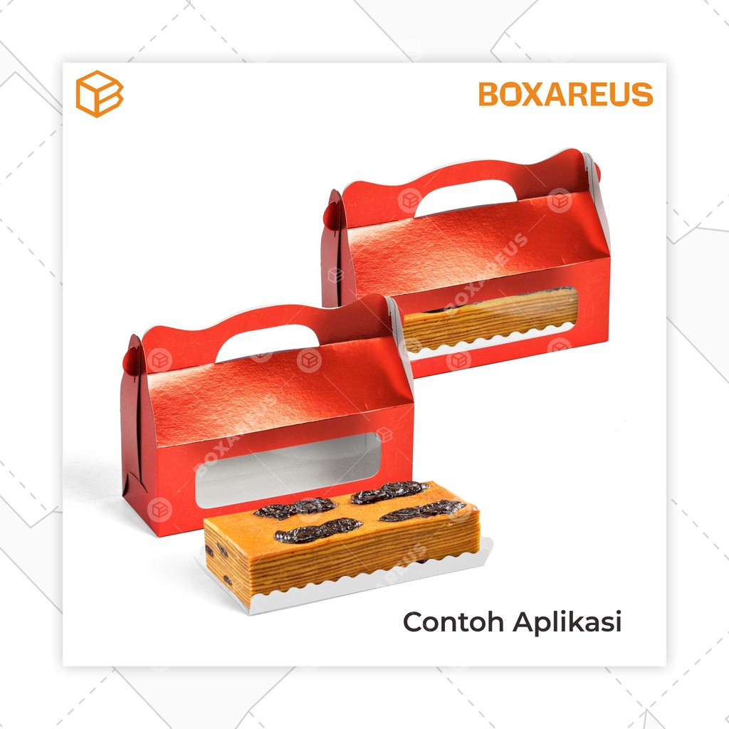 Dus Box Bolu Gulung Roll Cake Kotak Kemasan Handle Gable | RC220875