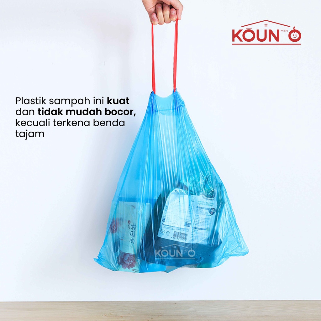 Kantong Plastik Sampah Roll Gulungan Perlengkapan Rumah Tangga Kantong Plastik Kresek Dengan Tali