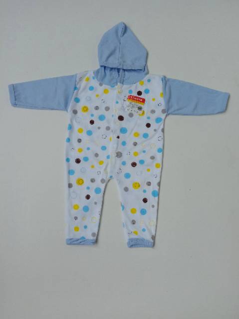 Baju kodok / sleepsuit / Jumper Panjang Bayi Motif &quot;Polkadot&quot; Kaki Buka Dapat 3 Pcs