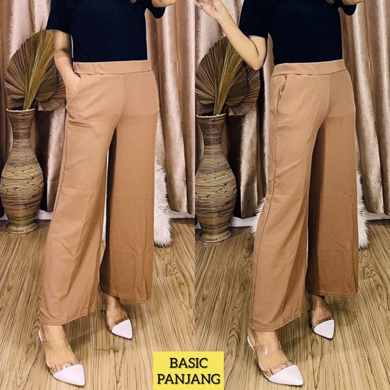 Celana Basic Panjang / Celana Casual / Celana Wafle Street / Kulot Panjang Wanita / Celana Panjang Wanita harian-Coksu