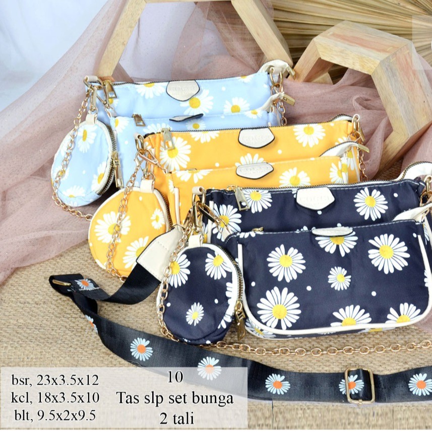 Tas sunflower selempang wanita import no local 1set 10#