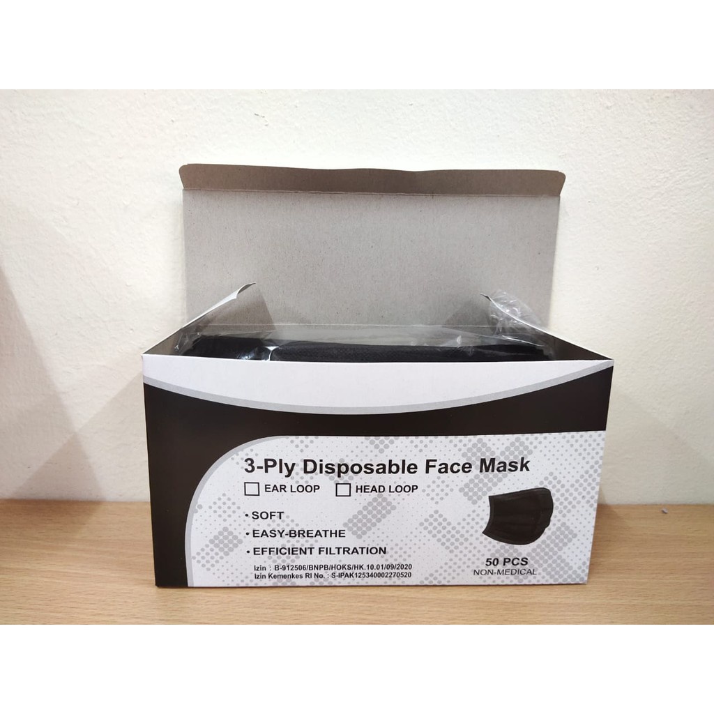 IDOLMART Masker Disposable Earloop 3 PLY isi 50 Pcs/Anti Bakteri Masker Surabaya