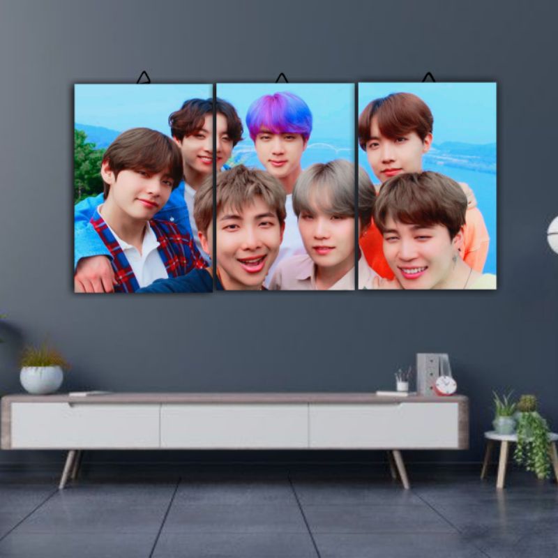 20x30cm 3panel poster frame Kayu V BTS Army