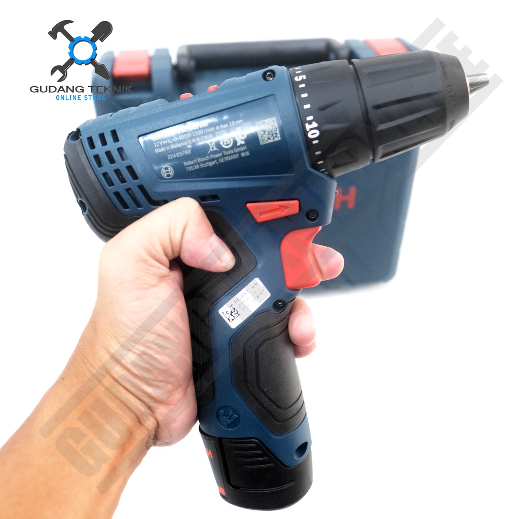 Mesin Bor Tangan CORDLESS 10mm BOSCH GSR120 12V / Mesin Bor Besi Kayu BATERAI GSR 120 - Cordless Drill Driver GSR120-2LI