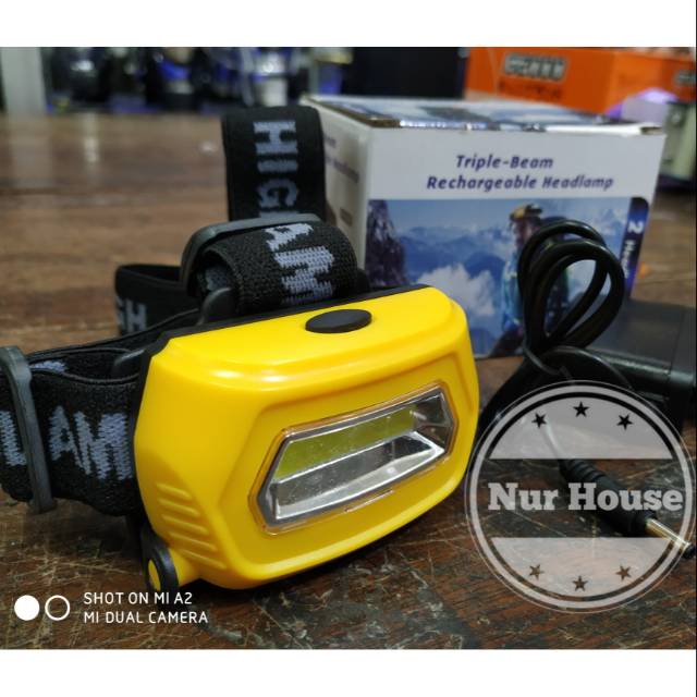 senter kepala led cob 7 watt waterproof emergency super terang