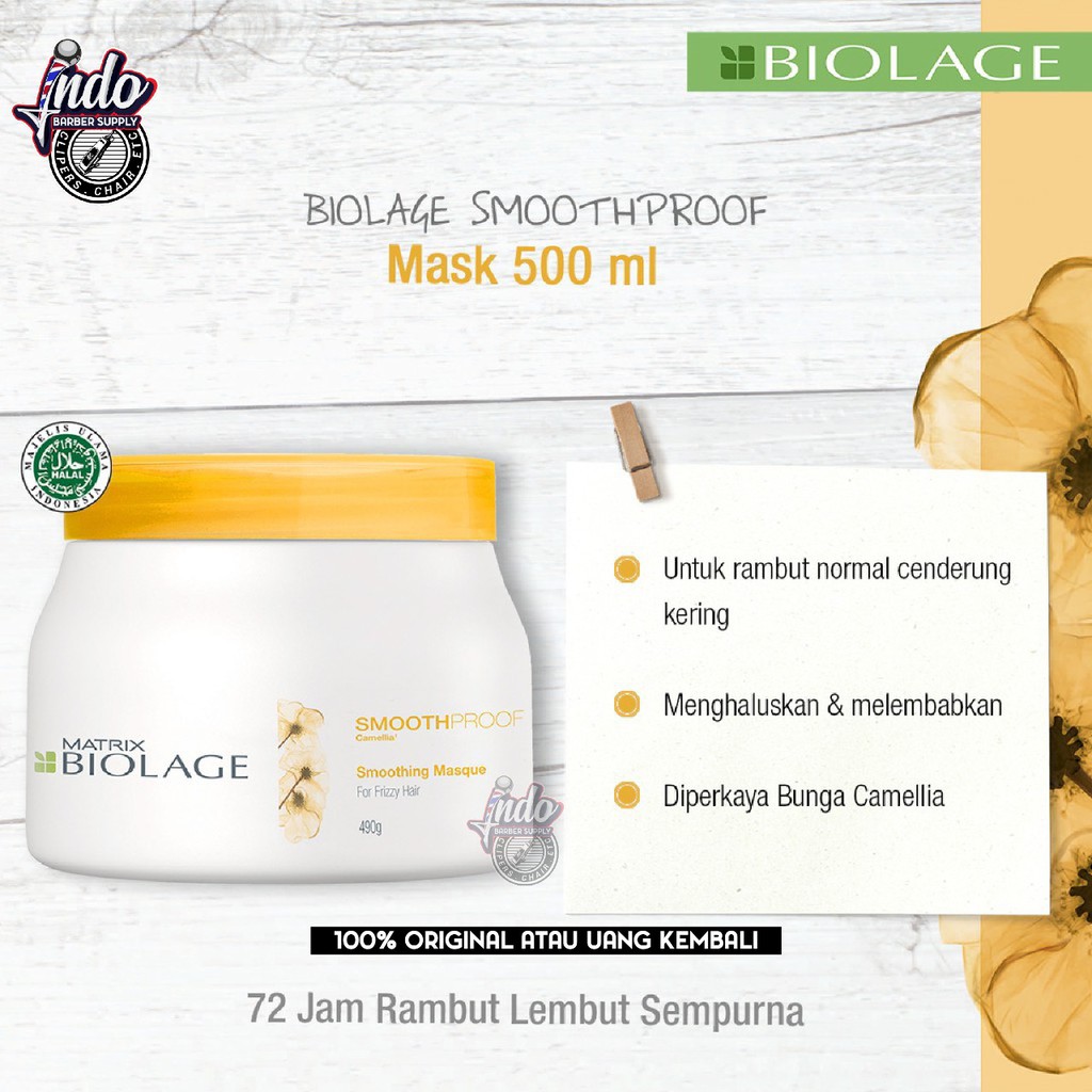 MATRIX BIOLAGE SMOOTHPROOF HAIRMASK 500ML / Hair Mask / Masker Rambut Mengembang dan Sulit Diatur