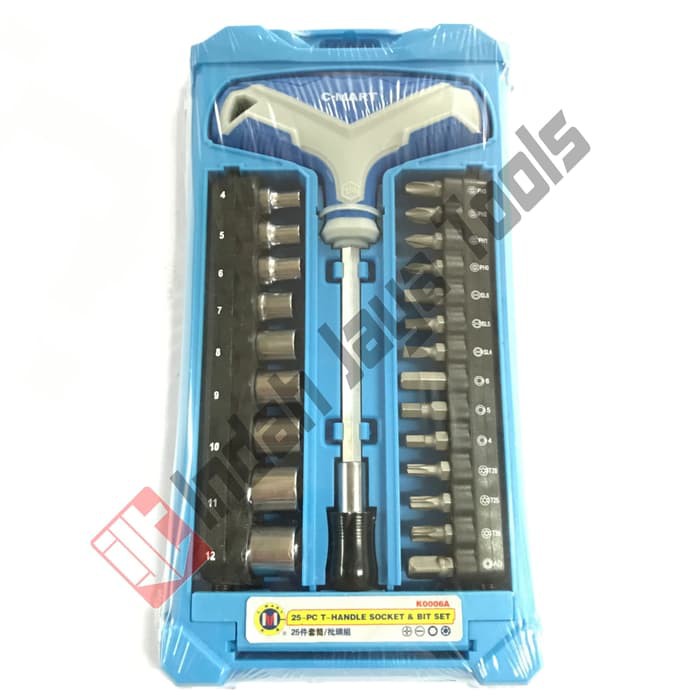 Kunci Sok Obeng T Handle 25 Pcs C-Mart - Socket & Bit L Bintang Mata