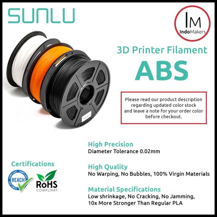 Jual Printer 3D Filament Sunlu Abs 1.75Mm - 1 Kg | Shopee Indonesia