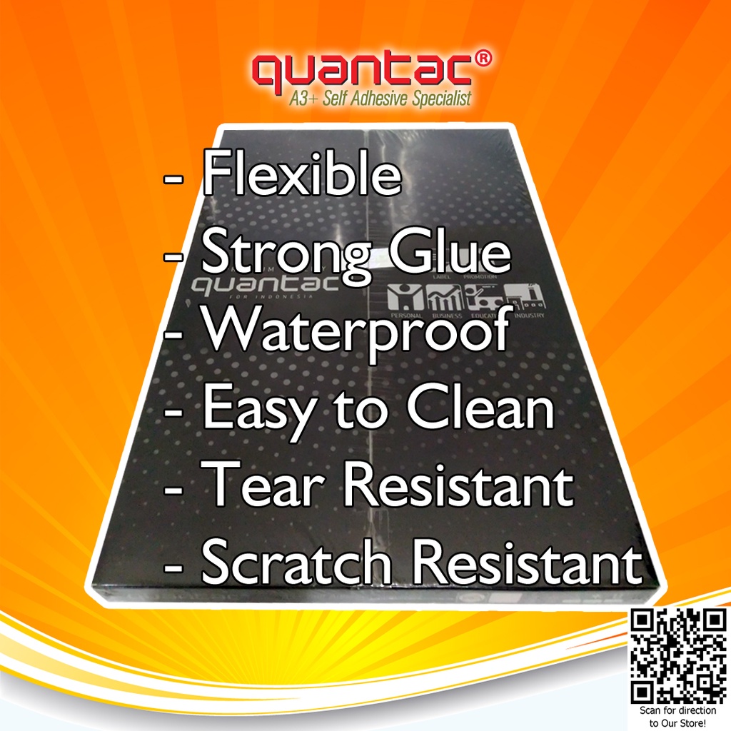 PROMO - QUANTAC SKBP  Sticker Vinyl Digital Print Laser Toner A3+ Stiker Plastik Anti Air Tidak Mudah Sobek Premium Pack