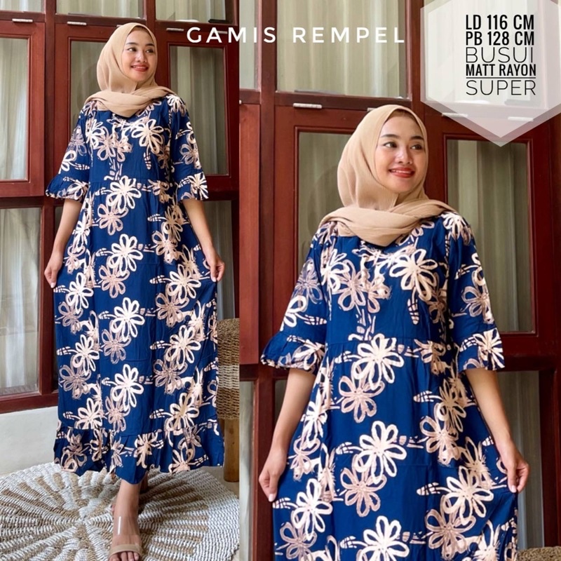 Gamis jumbo busui cabutan bunga